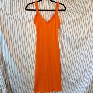 ZARA Orange Ribbed Dress
